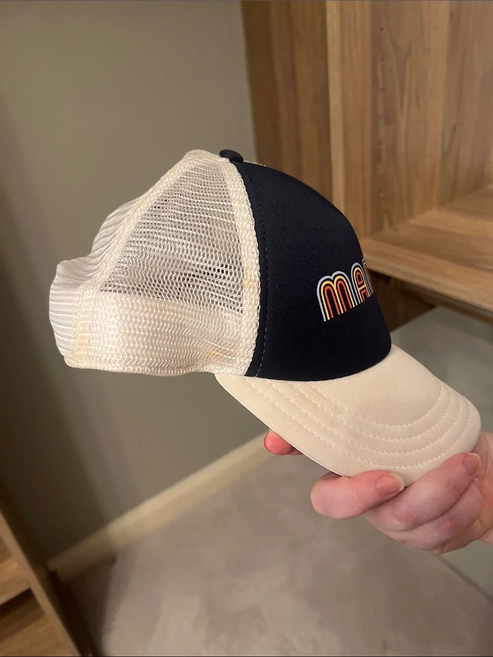 WhiteMarlie Black & Cream Trucker Hat